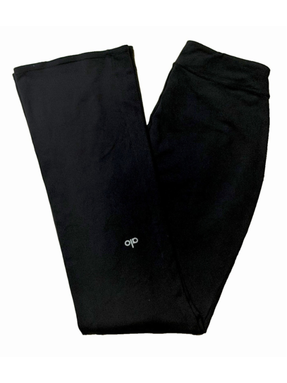 Alo Yoga Airbrush High-waist Flutter Legging 30” Black Split Hem Size SMALL